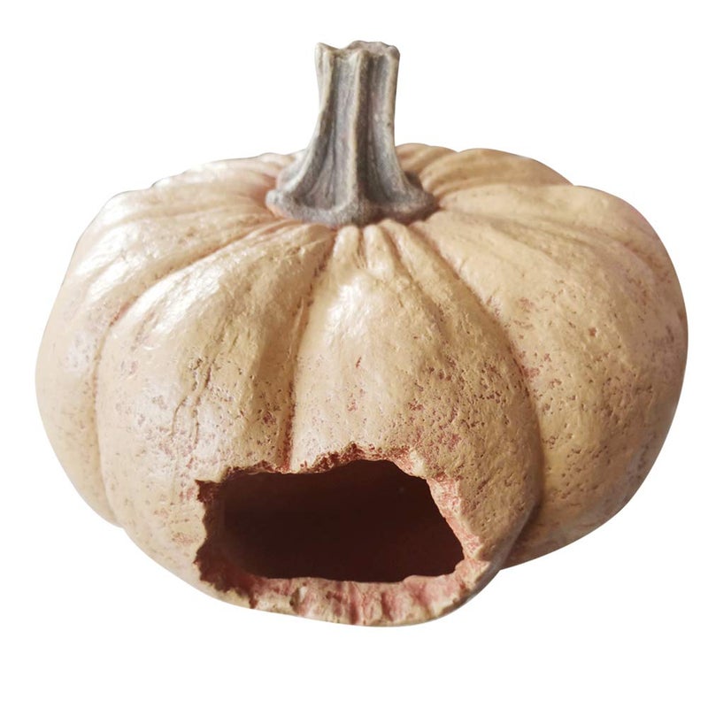 La La Pet Creation Core 3 Holes Reptile Shelter Large Unique Pumpkin Reptile Hideout for Reptiles Lizards Habitat Turtles Hideout Tortoise Supplies Habitat Snake Cave Large - Image 3